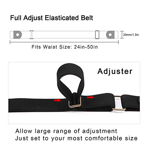 No Buckle Invisible Elastic Belt For Men/Women Black, Fits Waist 36-50In #TOP6