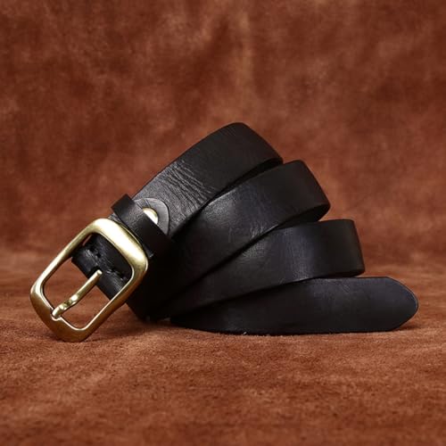 Women's Classic Heavy Duty Square Gold Buckle Leather Dress Belt, 2.7cm Wide Fashion Waist Strap for Jeans Pants2