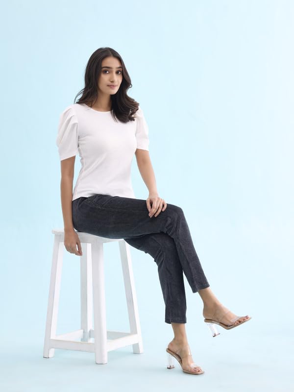 Image of GO COLORS Solid Corduroy Treggings for Women | Warmtech, Mid Rise, Side Pocket