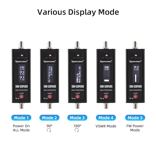 Image of Mcbazel Surecom SW-33 Plus 100W 125-525 MHz Mini Digital VHF UHF Two-Way Radio Handheld Power & SWR Meter Black