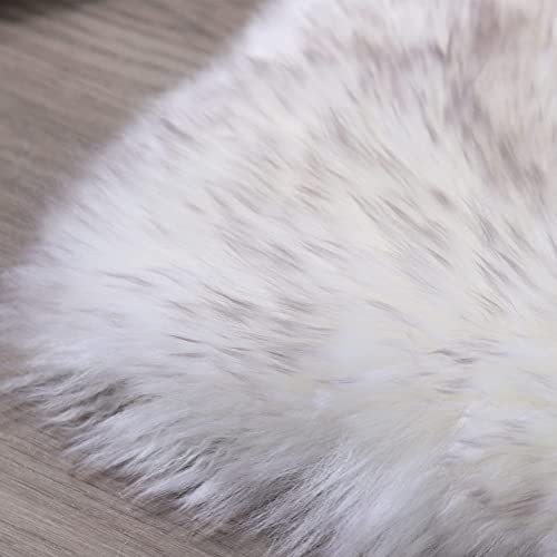 Asuprui Sheepskin Pet Bed Mat 100% Sheepskin Deluxe Dog Crate Pad Ultra Soft Durable Self Warming Kennel Mattress For Dogs And Cats (White With Black Tip) #TOP4