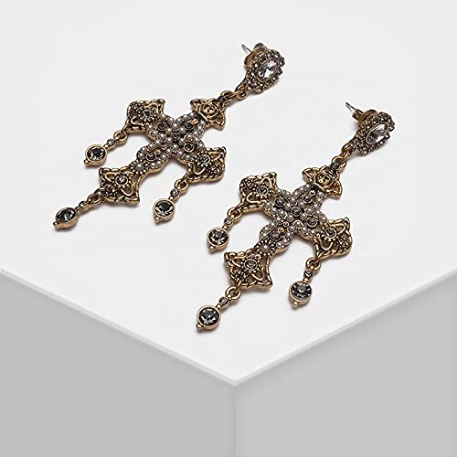 Koleso Boutique Delicate Cross Design Retro Palace Drop Earrings