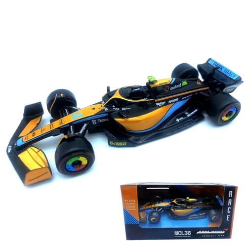 Modelo de vehículo Bburago 1:43 F1 MCL36#4 Lando Norris 2022