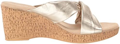 David Tate Women's Loop Wedge Sandal, Platinum Nappa Leather, 9 | Image 5