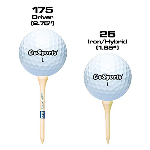 image for GoSports Tour Tee Premium Wooden Golf Tees | 200 Tee Player's Pack Dri