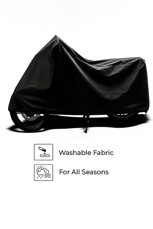 Image of Waterproof Bike Cover Compatible for Royal Enfield Meteor 350 | Dustproof & UV Protection Two Wheeler Body Cover for Outdoor & Indoor (Black)