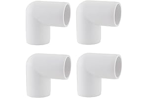 PVC Pipe Fittings 90 Degree Elbow Joints (4 Pack)