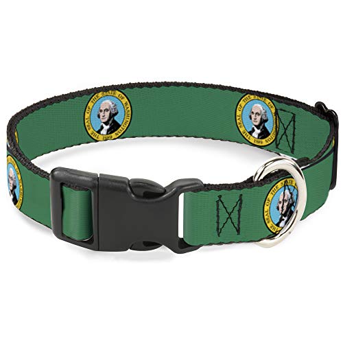 Collier plastique Buckle Down Washington : ajustement parfait petit chien 6-22cm - 2