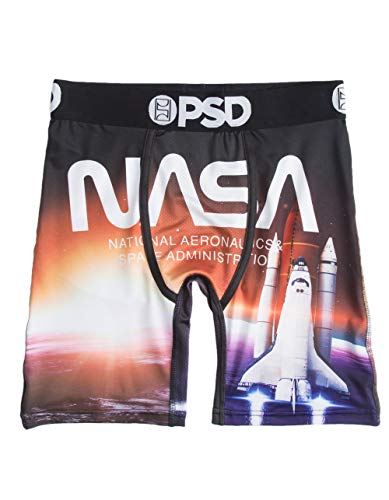 PSD Underwear Men's Stretch Long-Length Boxer Brief, NASA Black