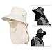 KiBcsLic Sun Hat with Face Covering Wide Brim Men Women Breathable for Gardening Travel Outdoor, Beige