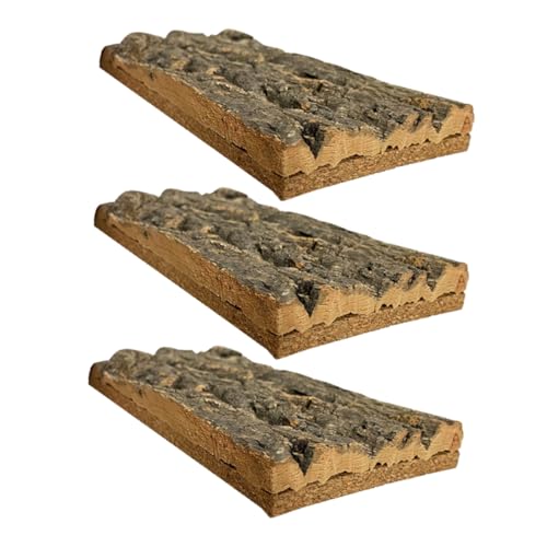 SEWOART 3pcs Reptile Cork Bark Background Board Black Natural Reptile Habitat Decor Cork Terrarium Decor for Gecko Turtle Lizard