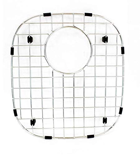 Walter Sinks Stainless Steel Kitchen 13" X 12 Inch Protector Grids For Sinks Universal Double Bowl Drain Racks Grates Bottom Strainer Rear Hole, Silver #TOP1