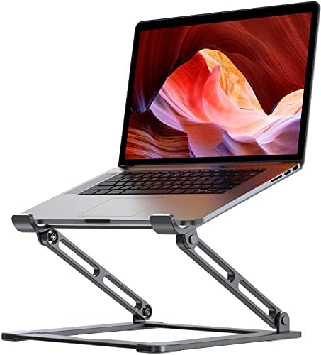 VIGLT Laptop Stand for Desk - Adjustable Laptop Stand Holder Portable Laptop Riser with Multi-Angle Height Adjustable Computer Stand for MacBook Air/Pro and More Notebooks 10-17.3"-Grey