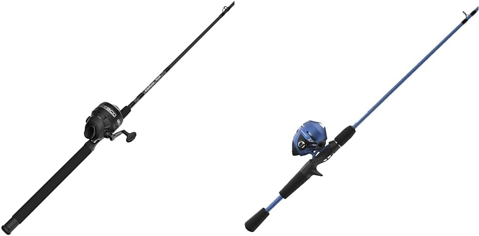 Zebco 808 Spincast Reel and 7-Foot Fishing Rod Combo and Zebco Slingshot Spincast Reel and 5-Foot 6-Inch Fishing Rod Combo
