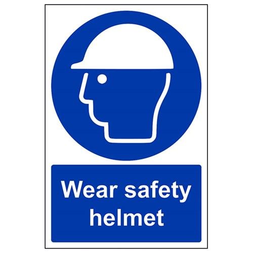 vsafety 41002 au-s"llevar casco de seguridad Obligatorio Epi señal, autoadhesivos, vertical, 200 mm x 300 mm), color azul