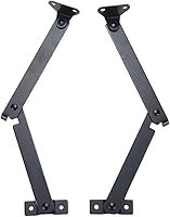 Vista 1 de 2 piezas de bisagras de soporte de tapa negras, bisagra de soporte de tapa plegable giratoria para ventana, puerta, caja, estuche, gabinete