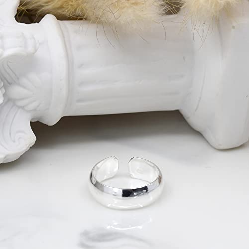 Aeravida Simply Stylish Matte Satin Finish .925 Sterling Silver Toe Ring Or Pinky Ring | Classic Toe Rings For Women Sterling Silver | Sterling Silver Adjustable Toe Ring | Unisex Toe Ring #TOP22