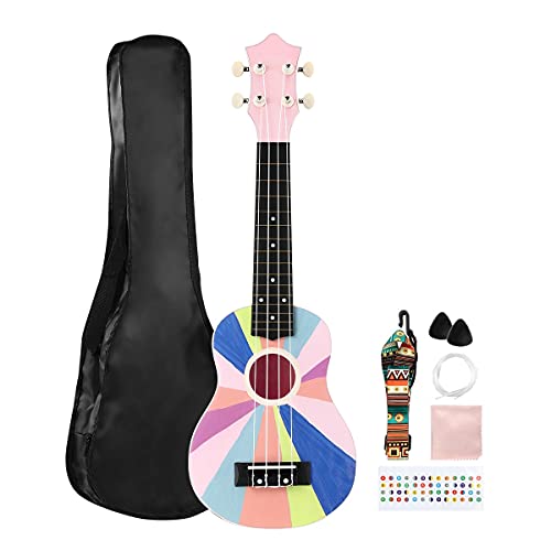Nrpfell 21 Zoll Ukulele Kind Gitarre Vier Saiten Holz Kinder Ukulele Ukulele Uke AnfäNger Kit Kinder Studenten Bestes Geschenk B Cover