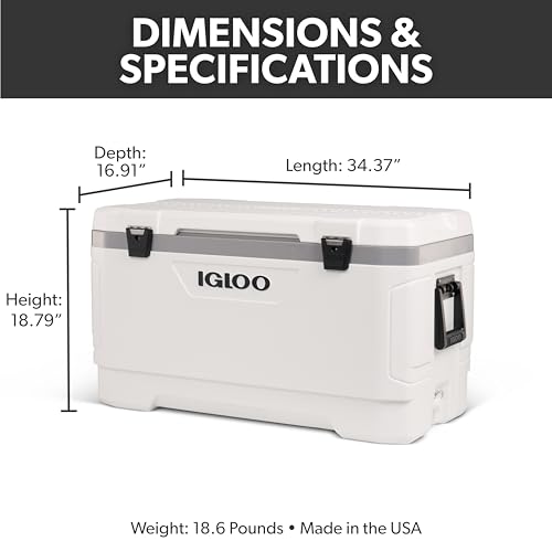 Igloo 100 QT Latitude Marine Ultra White Cooler by Igloo - Image 3