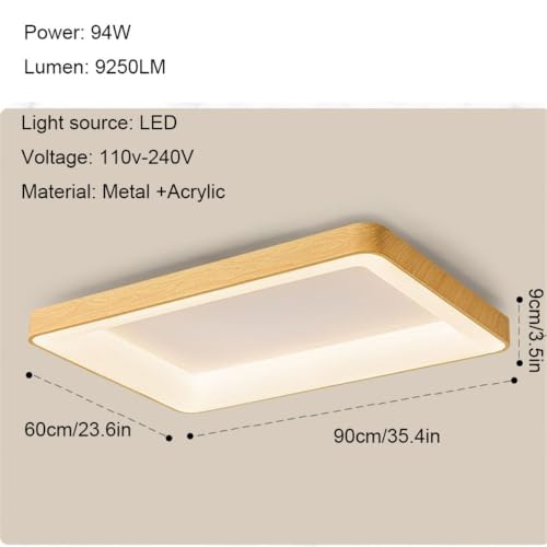 Plafonnier LED encastré de plafond en bois chêne variable - 3