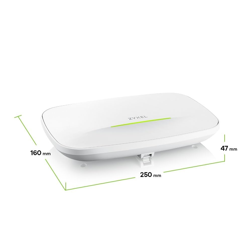 Zyxel WiFi 7 BE11000 WLAN Access Point PoE | 2x 2,5G Ethernet Ports | PoE+ | Enterprise-klasse Triple-Radio | Mesh | Cloud, App oder Standalone Management | USB-C-Netzteil (Nicht Enthalten) [NWA130BE]