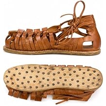 THOR INSTRUMENTS Roman Soldier Legionaire Brown Leather Men Gladiator Sandals Size 10 Adult Handmade Rustic Vintage Home Decor Gifts