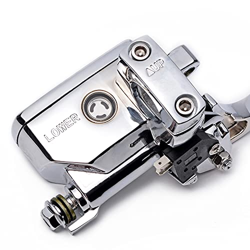 Astra Depot Chrome 1" 25Mm Left Clutch Lever + 1 Inch Right Hydraulic Brake Master Cylinder (1 Pair) #TOP4