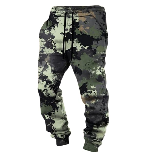 Wankang Mens Camo Joggers Pants Drawstring Casual Athletic Jogger Sweatpants Sport Stretch Trousers Slim fit Pants for Men