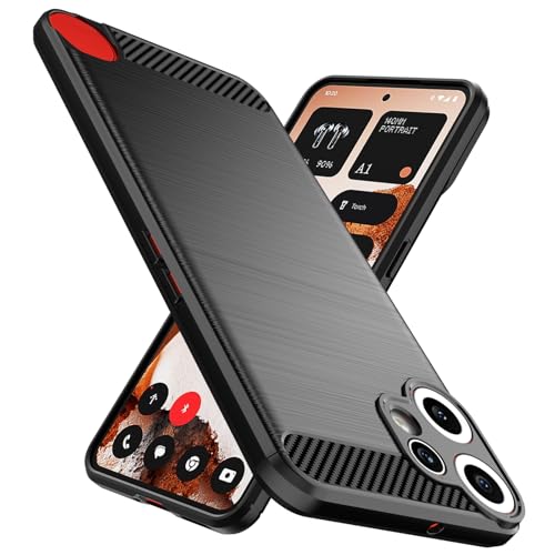 Natbok Case for Nothing CMF Phone 2 Pro 5G, [Carbon Fiber Texture] Military-Grade Shockproof Soft Flexible TPU Slim Anti-Scratch CMF Phone 2 Pro Phone Case Cover,Black