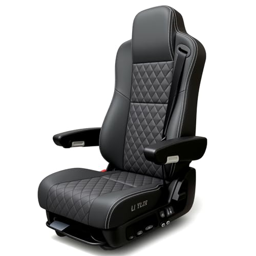 P SEPEY Heavy-Duty Universal Heated Truck Seat, Air Suspension Damping