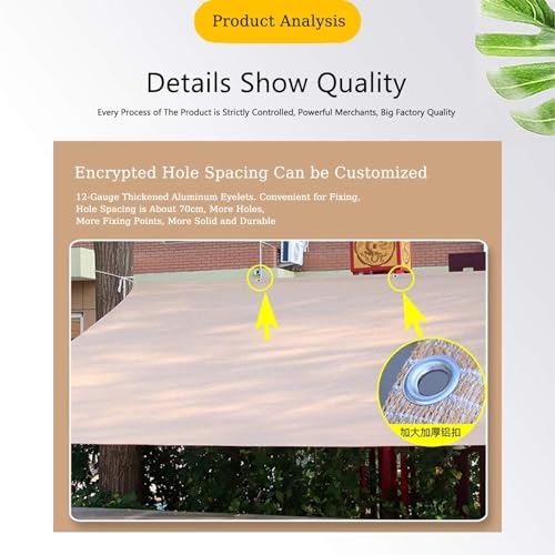 95% Shade Cloth Sunshade Net for Garden, Patio, Pergola & Balcony - Thickened UV Protection for Plants & Outdoor Spaces, Beige (7.0x13.0m / 23x42.7ft) - Image 5