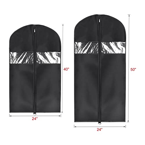 Image of Univivi Hanging Garment Bags Suit Bag for Storage and Travel 40 /50 inch,(Set of 6), Washable Suit Cover for T-Shirt, Jacket, Suits, Dresses, Coats, [Upgraded Version]
