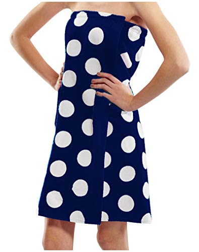 byLora Terry Cotton Womens Wrap Towel Spa, Pool, Beach Cover Up - Navy