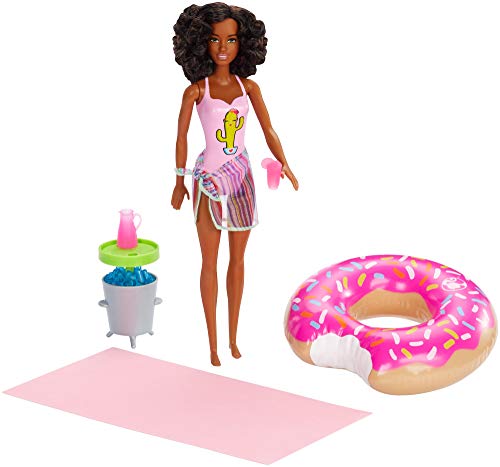 Barbie muñeca y set de juego piscina miniatura 1