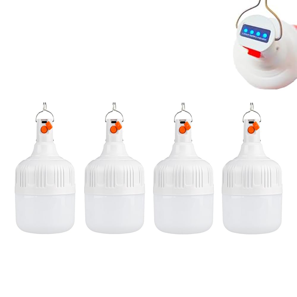 Luce da campeggio a LED, lanterna ricaricabile per tenda, batteria da 4000 mAh, luce di emergenza portatile, 3 ingranaggi di illuminazione per uragano, interruzioni di corrente sospese, casa