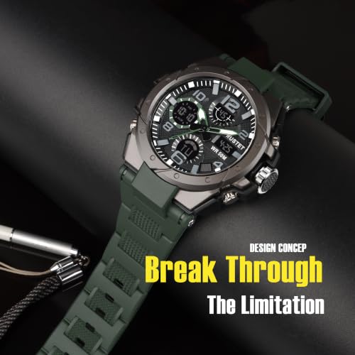 Image of RUSTET Analogue - Digital Men's Watch (Black Colored Strap - 2145)
