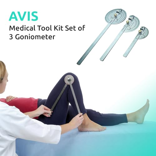 Image of AVIS Medical Tool Kit With Set Of 3 Goniometer, Knee Hammer, ⁠256Hz Tuning Fork, Measuring Tape and Torniquet Belt | Medical Kit | Physiotherapy Kit (7 Items in one Medical Set)