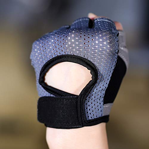 Luvas Esportivas, Romacci Luvas de Fitness Anti-derrapante Bicicleta Meio Dedo Luvas de Dedo Curto L