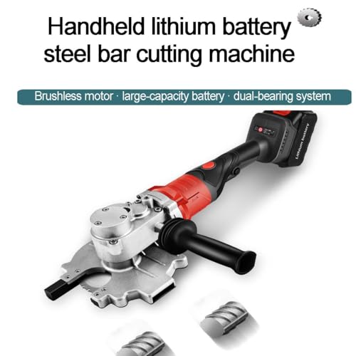 TYQMYSM 21V Cordless Rebar Cutter, Brushless Motor Handheld Steel Bar Cutting Machine for 4-40mm Metal, 180° Rotating Head 2 TYQMYSM 21V Cordless Rebar Cutter, Brushless Motor Handheld Steel Bar Cutting Machine for 4-40mm Metal, 180° Rotating Head - Image 2