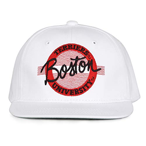 NCAA Boston University Terriers Unisex Retro Classic Circle Design, White, Adjustable