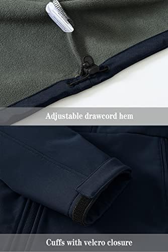 YSENTO Mens Softshell Winter Fleece Jackets Lightweight Windproof Work Water Resistant Jacket Coats with Hood