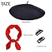 Black French Beret for Bastille Day Black Scarf Bandana Txapela Paris Outfits for Women French Themed Party Beanie Hat for Winter Halloween Christmas