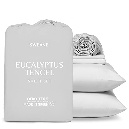 Eucalyptus Split King Sheets Sets For Adjustable Bed-Blend Of Organic Tencel And Luxury Egyptian Cotton-Cool, Hypoallergenic, Thin Sheets For Hot Sleepers-Hotel Like Light, Airy Crispy Percale Weave #TOP9