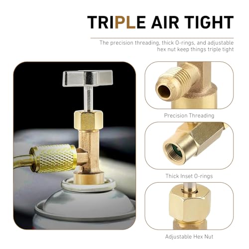 2PCS R134a Can Taps, R134a Self Sealing Can Tap Opener miniatura 2