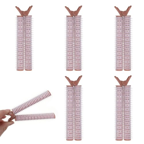 6Pcs 2 in 1 Hair Rollers with Clip Volumizing Bangs Curler DIY Styling Accessories Tool Portable Large Size Self Grip Volume Hair Root Clips for Fluffy Hairstyles