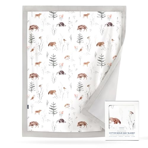 Image of GRSSDER Muslin Cotton Quilt Blanket - Silky Soft and Breathable Baby Blanket Quilt, Oversized Muslin Blankets for Newborns, Toddlers & Kids, 6 Layers Reversible Design for All Seasons, 40 inch x 50 inch