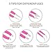 Alfaly Tweezers Set - Professional Stainless Steel 5-Piece Precision Tweezer for Men & Women - Great for Facial Hair Removal, Eyebrow Shaping, Splinters & Ingrown (Pink)