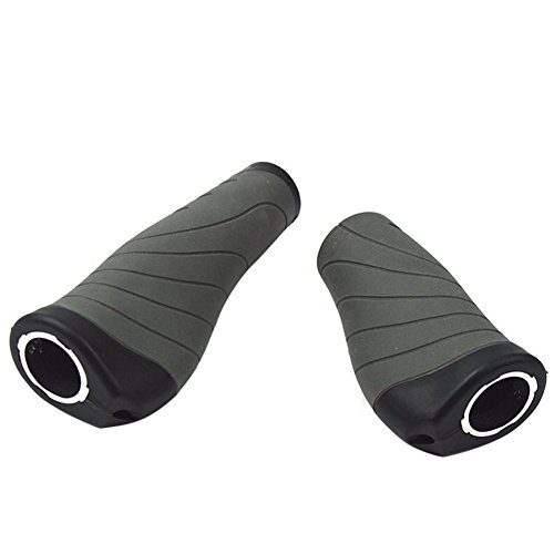 Joofn Bike Grips Handlebar 130Mm & 90Mm Lockable Handle Bar Rubber End Grip 0.874Inch Diameter For Multi-Speed Bicycle Mountain Bmx Floding (Gray) #TOP1