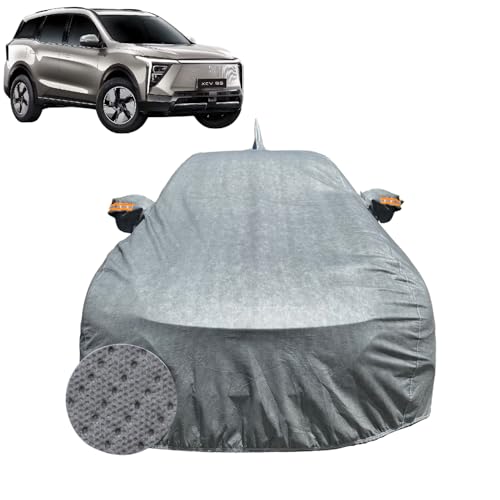 Image of Car Cover for Mahindra XEV 9S (2026) | 100% Waterproof Cover with Antenna & Reflective Mirror Pockets | Dustproof, Scratchproof, Heatproof XEV 9S Car Cover |Soft Cotton Lining| Grey