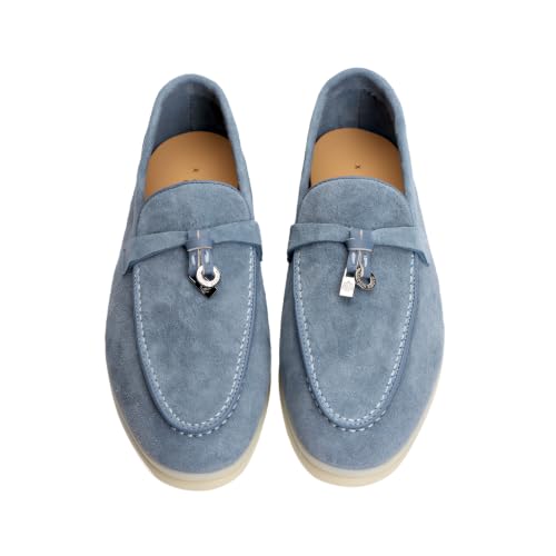 Image of XOBZJH Women's Leather Suede Loafers Flats - Slip-On Penny Loafers with Soft, Comfortable Driving & Dress Shoes for Casual Office Work All Day